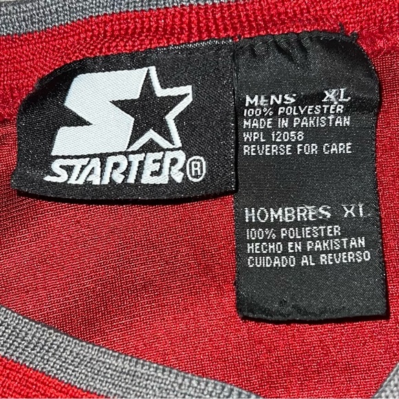 Vintage Starter Football Jersey Blank Number 33 Red & Gray Short Sleeve Size XL - Picture 6 of 7